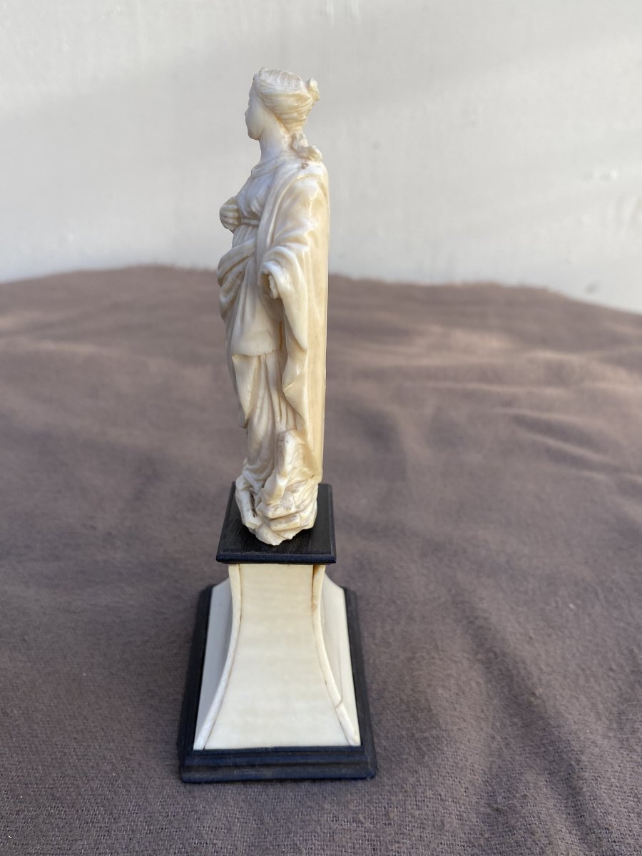 Statuette Of Sainte Luce - Lucie Finely Carved Pretty Drapes Eighteenth Century-photo-4