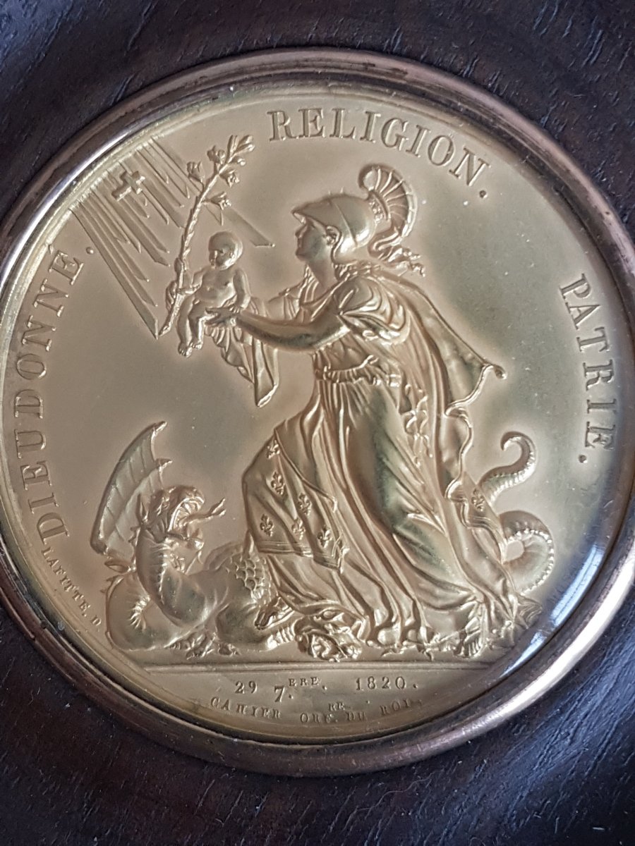 Medallion Birth Of Henri V Dieudonné Religion Fatherland 1820 Cahier Orfèvre Du Roi Montagny Fe-photo-4