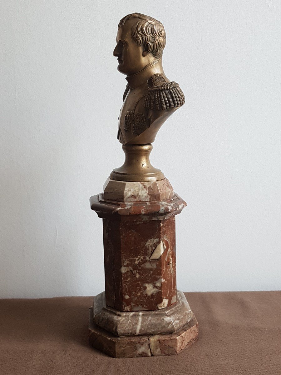 Buste En Bronze De Napoléon Socle En Marbre  Finement Ciselé Beaux Détails Sculpture Statue-photo-3