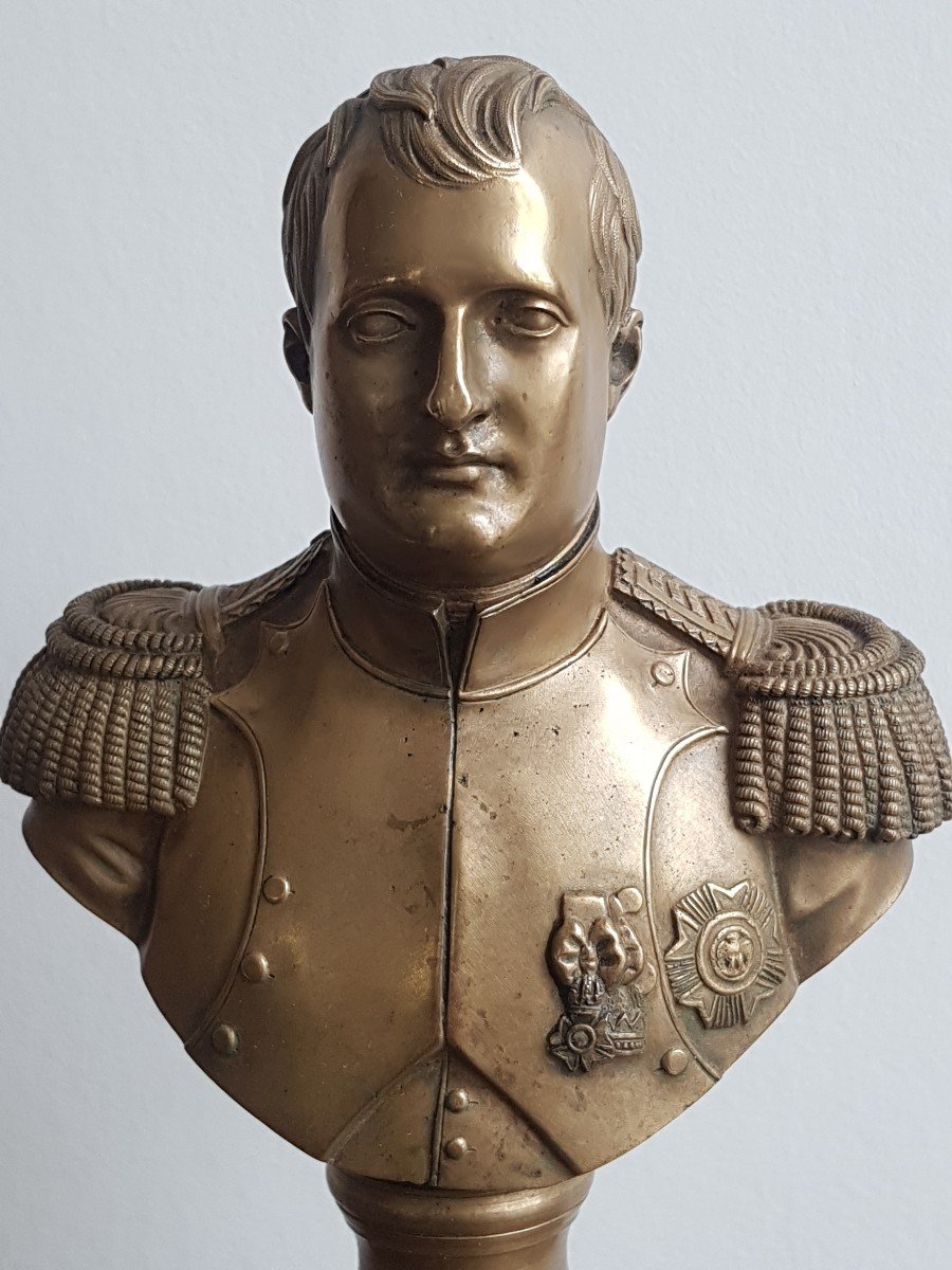 Buste En Bronze De Napoléon Socle En Marbre  Finement Ciselé Beaux Détails Sculpture Statue-photo-4
