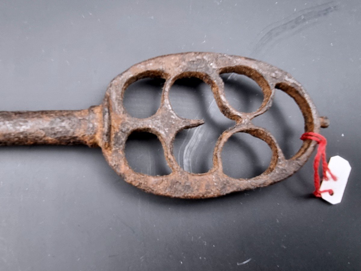 Wedding Key With The Openwork Head Of A Heart, Wrought Iron, 16th /17th Century-photo-4