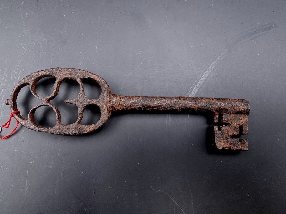 Wedding Key With The Openwork Head Of A Heart, Wrought Iron, 16th /17th Century