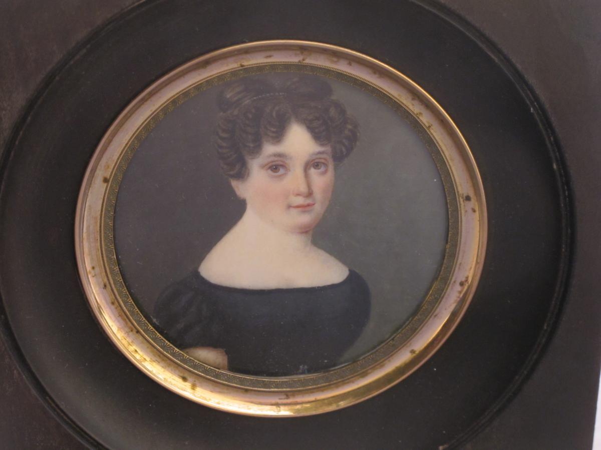 Miniature On Ivory Brassier Marie De Latour d'Auvergne