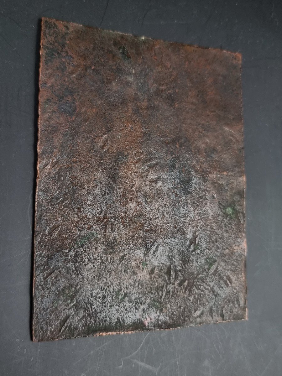 Miniature Oil On Copper Portrait Of Man XVII E Century Flemish School-photo-3