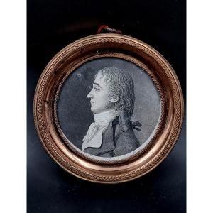 Physionotrace Young Man From The Directory Period By Christian Rue De l'Oratoire Original Frame