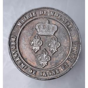 Stamp Seal In Bronze Town Hall Of Molaise Department Of Saône Et Loire Restoration Period Nineteenth