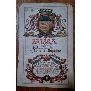 Double-sided Illuminated Page With The Coat Of Arms Of The Boyer Family, Languedoc, 18th Centur