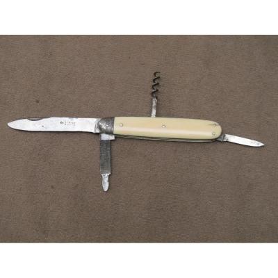 Ivory Knife With Several Blades And Corkscrew