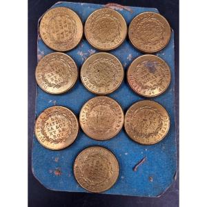 planche de 10 boutons révolutionnaire district de St Etienne la nation la loi le roi  culot boi