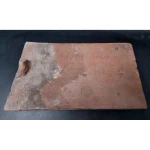 Flat Tile Inscribed Before Firing; I Put Them ------ In The Hay