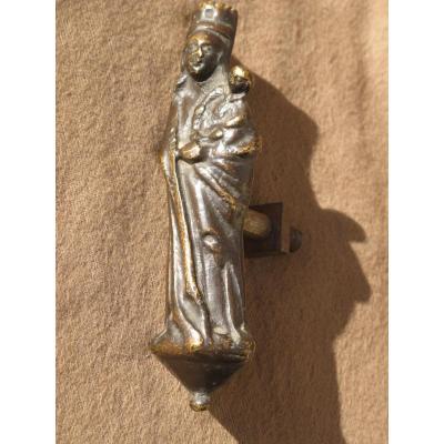 Vierge d'Applique En Bronze époque XVII ème Siècle France