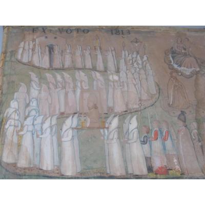 Ex Voto 1813 Cortège De Pénitents Blancs Jacques Le Majeur Et Le Mineur Procession Turlututu 