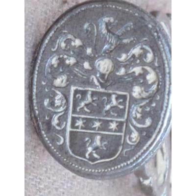 Stamp Seal Iron Arms Coat Of Arms Van Gesseler Coat Of Groningen Early XVIII Century