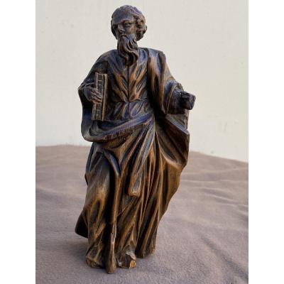 Statuettes De Saint Paul En Bois Sculpté 