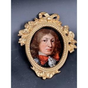 Miniature On Copper XVII E Century Johann Ludwig Von Holzhausen 1632 Man Red Knot