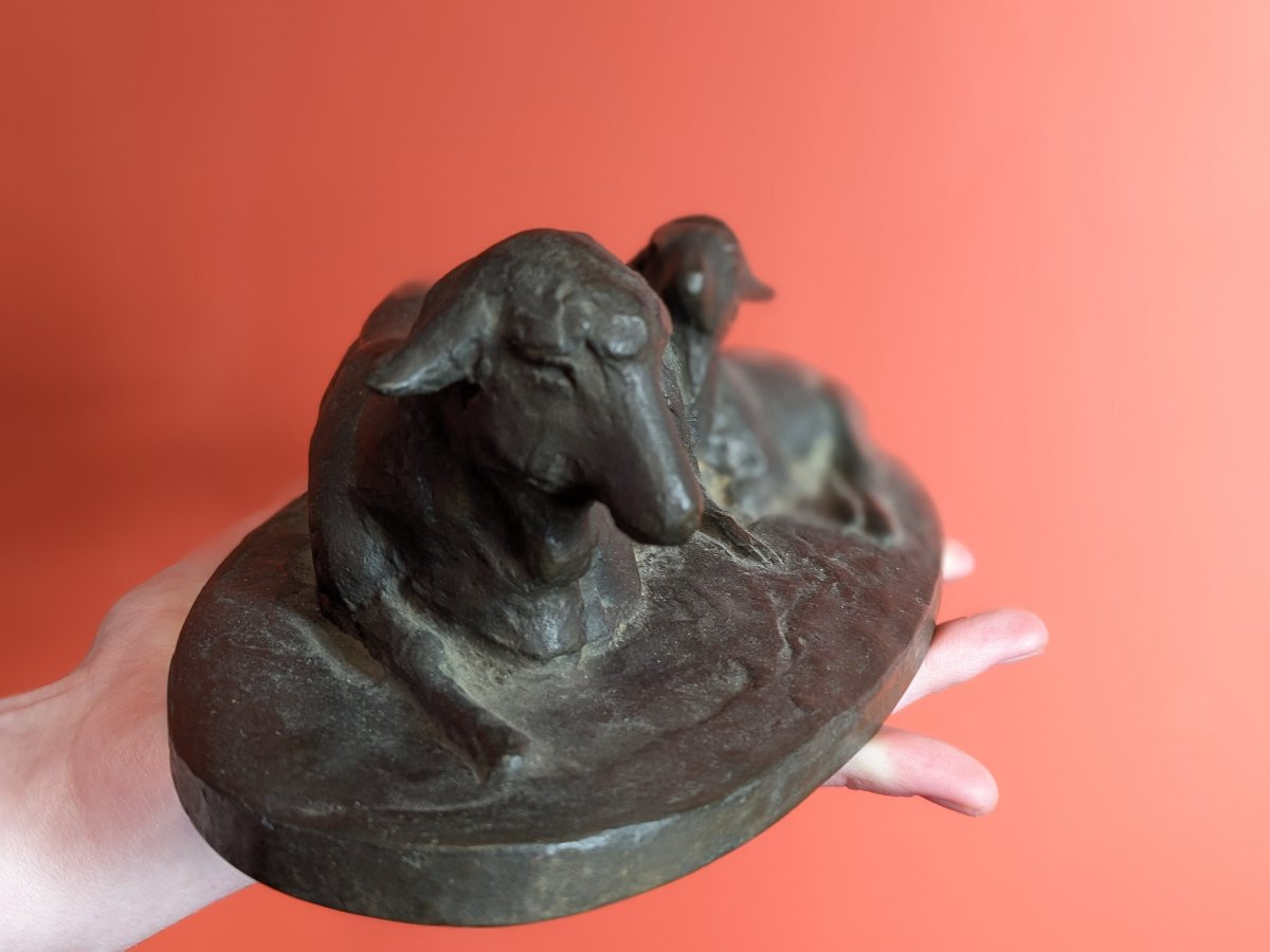 The Sheep - Bronze 1920-40 - Yuhachi Ikeda - 1886-1963 Japan #707-photo-3