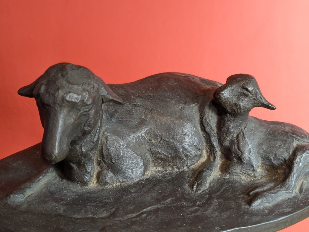 The Sheep - Bronze 1920-40 - Yuhachi Ikeda - 1886-1963 Japan #707-photo-4