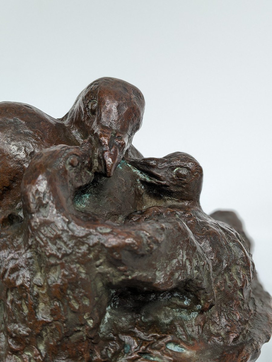 The Brood - Bronze 1920-40 - Yoshitomo W. 1889-1963 - Japan # 187-photo-7