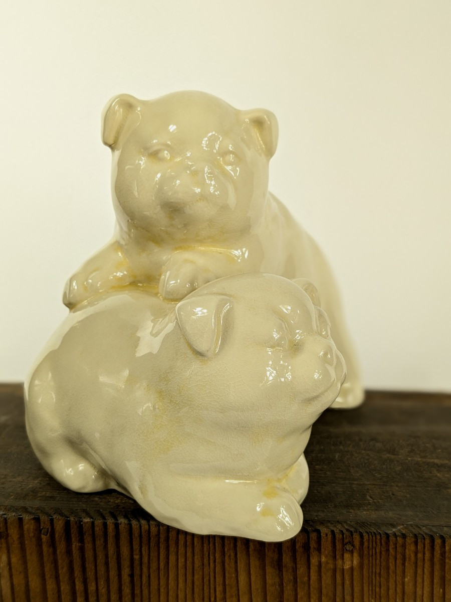 Puppies Playing, Ceramic Circa 1970 #8-photo-3