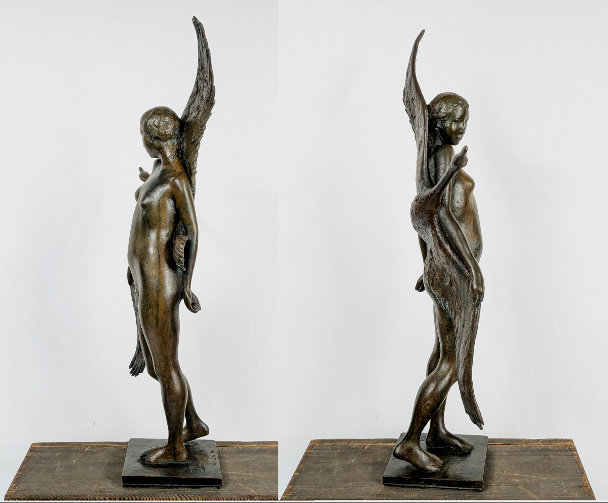 Leda And The Swan - Bronze 52cm Tsuyoshi Seto - Circa 1980 #708-photo-1