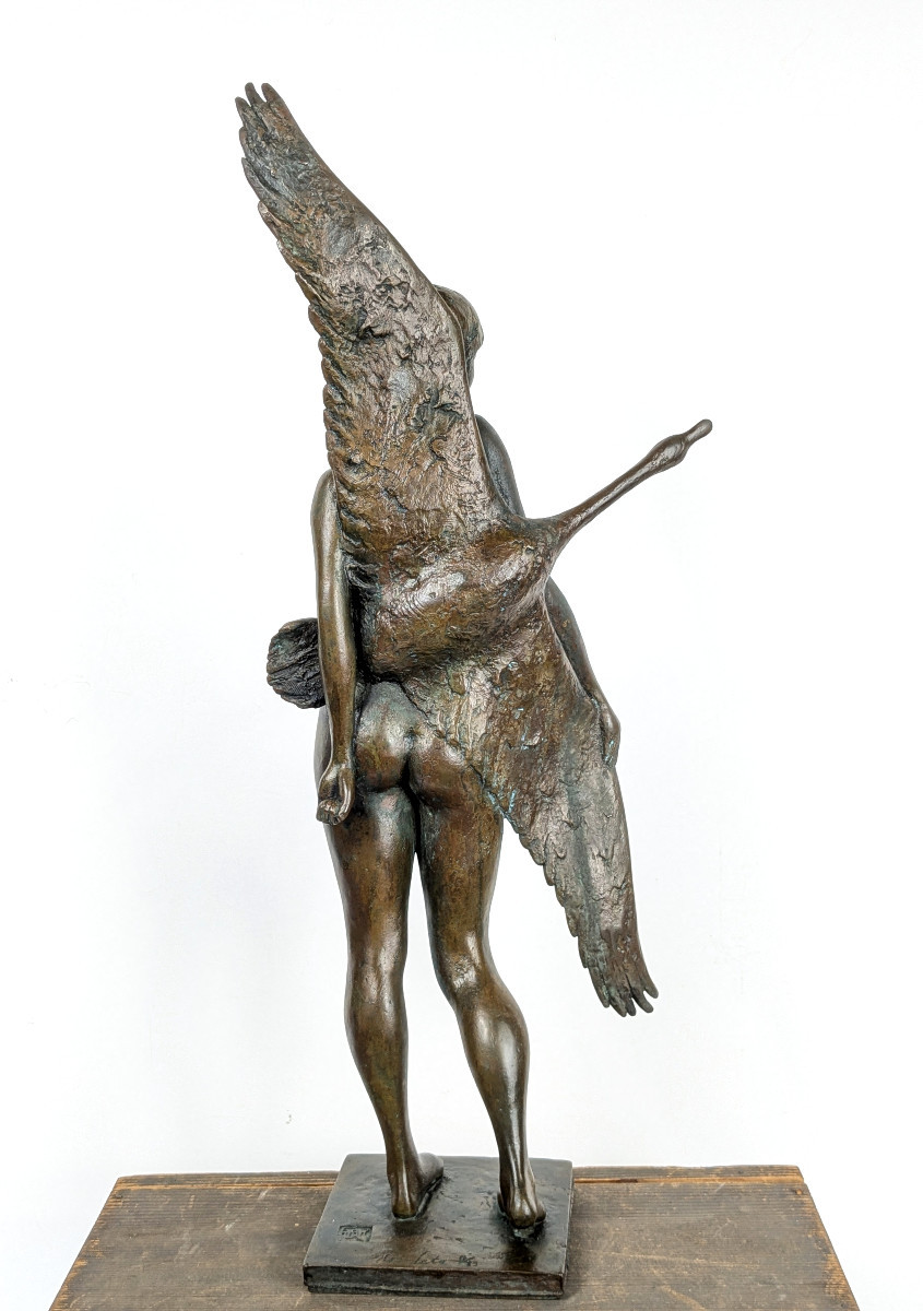 Leda And The Swan - Bronze 52cm Tsuyoshi Seto - Circa 1980 #708-photo-3