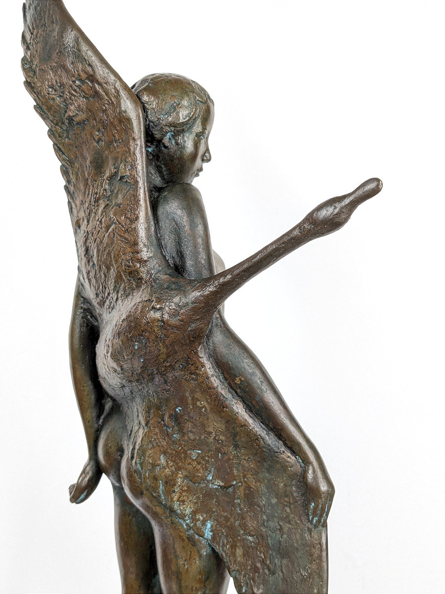 Leda And The Swan - Bronze 52cm Tsuyoshi Seto - Circa 1980 #708-photo-5