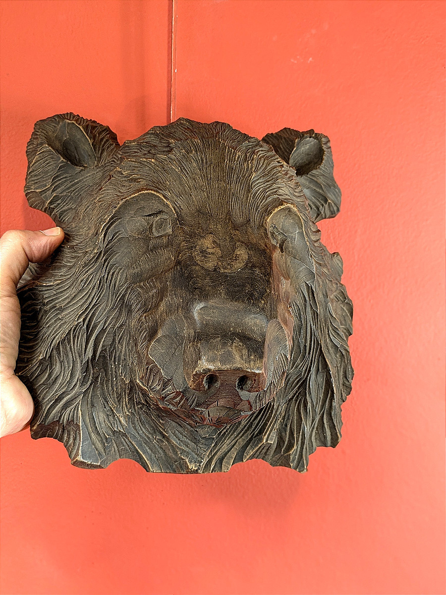 Bear Head Wall Lamp - Wood - Japan 1960-70 - Ham 102439-photo-4