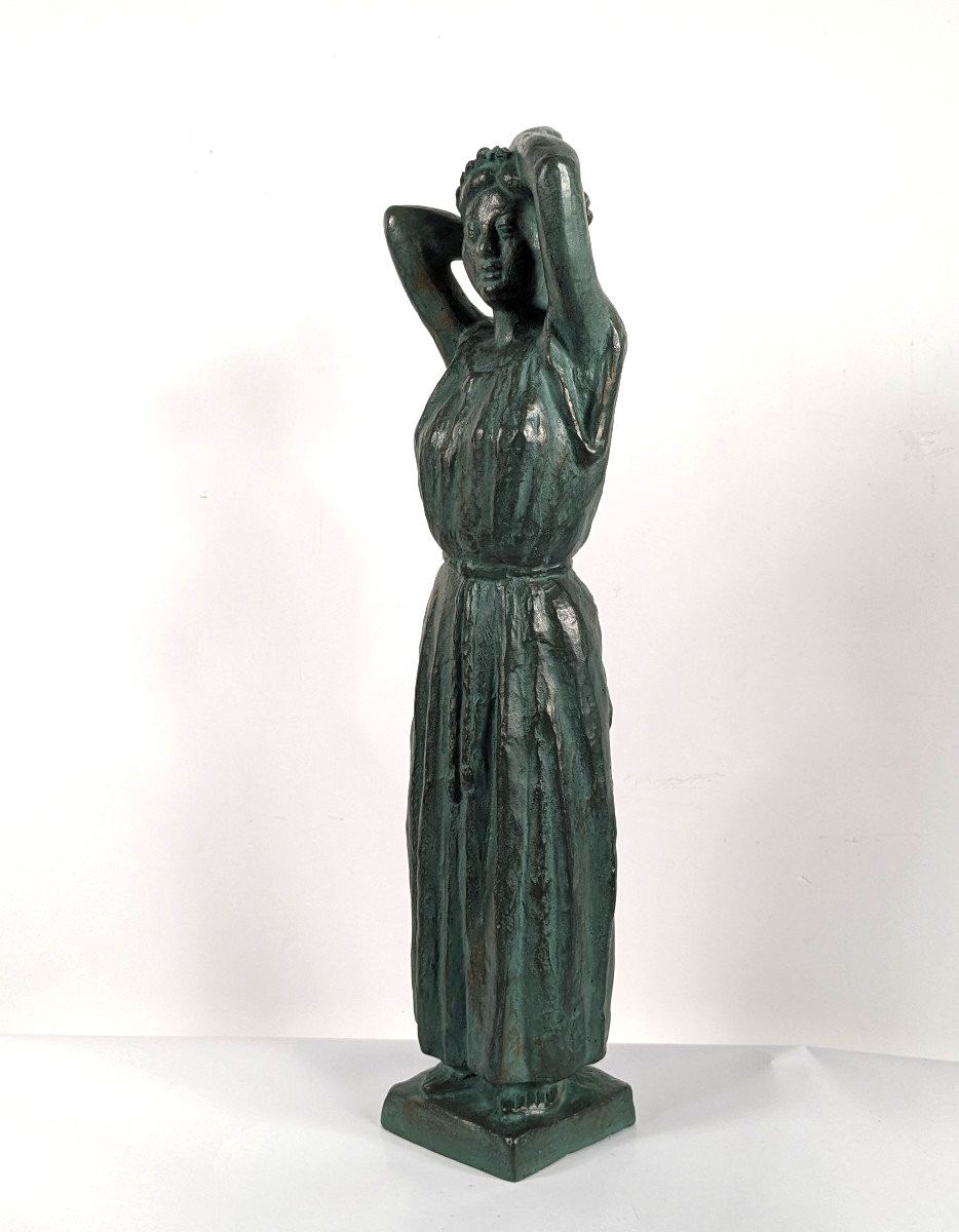Vestal - Bronze Circa 1970-80 - By Shigeru Kinoshita Japan #406-photo-3