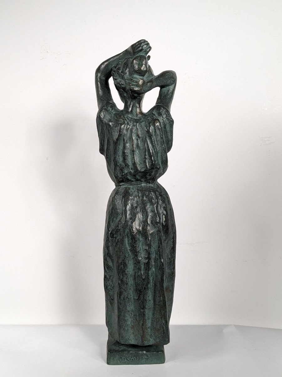 Vestal - Bronze Circa 1970-80 - By Shigeru Kinoshita Japan #406-photo-1