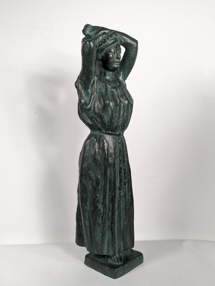 Vestal - Bronze Circa 1970-80 - By Shigeru Kinoshita Japan #406-photo-3