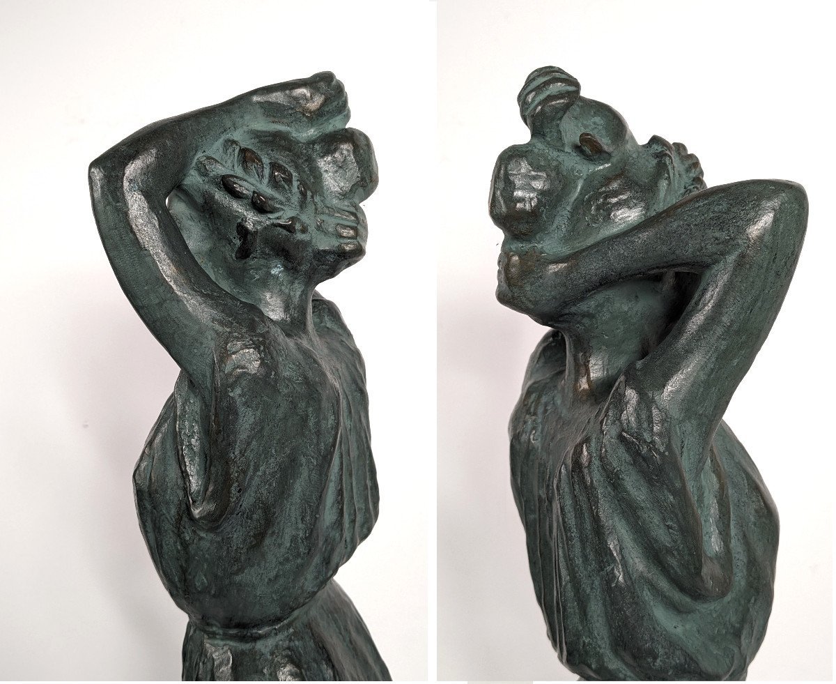 Vestal - Bronze Circa 1970-80 - By Shigeru Kinoshita Japan #406-photo-4