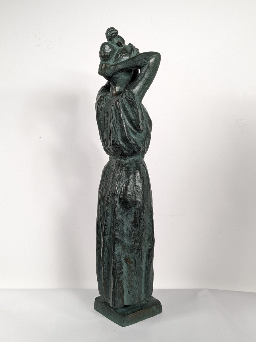 Vestal - Bronze Circa 1970-80 - By Shigeru Kinoshita Japan #406-photo-6