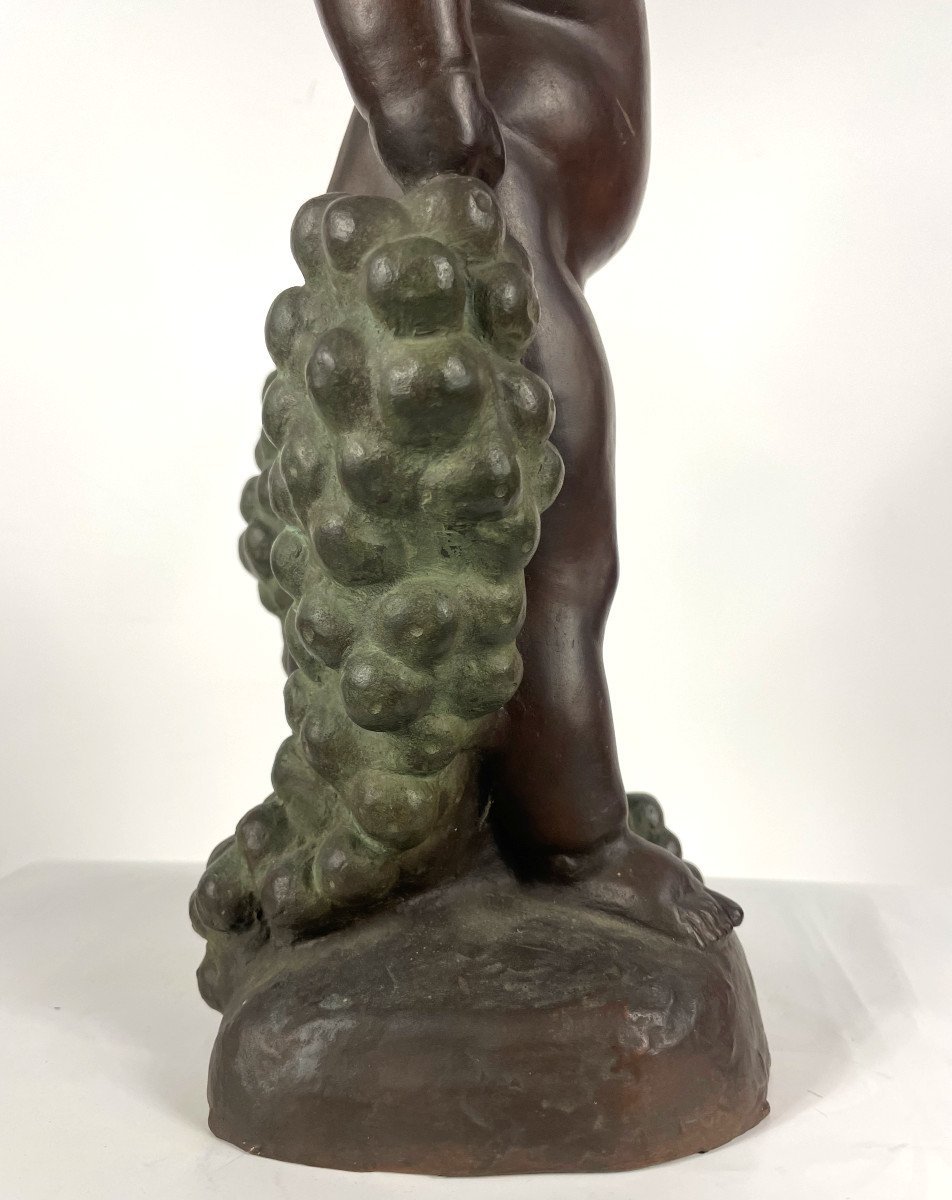 Putto ou Bacchus aux raisins - bronze 1930-50 par Uichi Ogura  #454-photo-8
