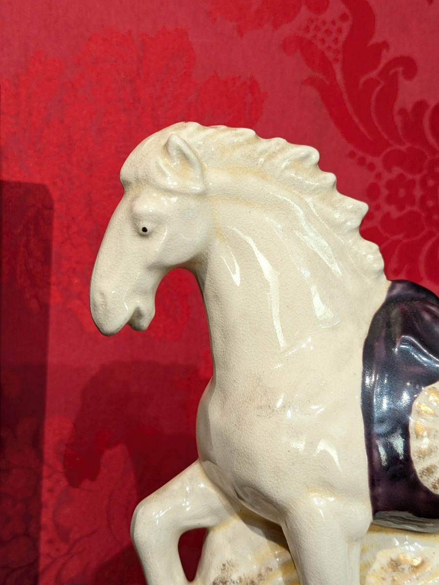 Cheval en céramique - signe du Zodiaque japon circa 1950-60 #9-photo-2