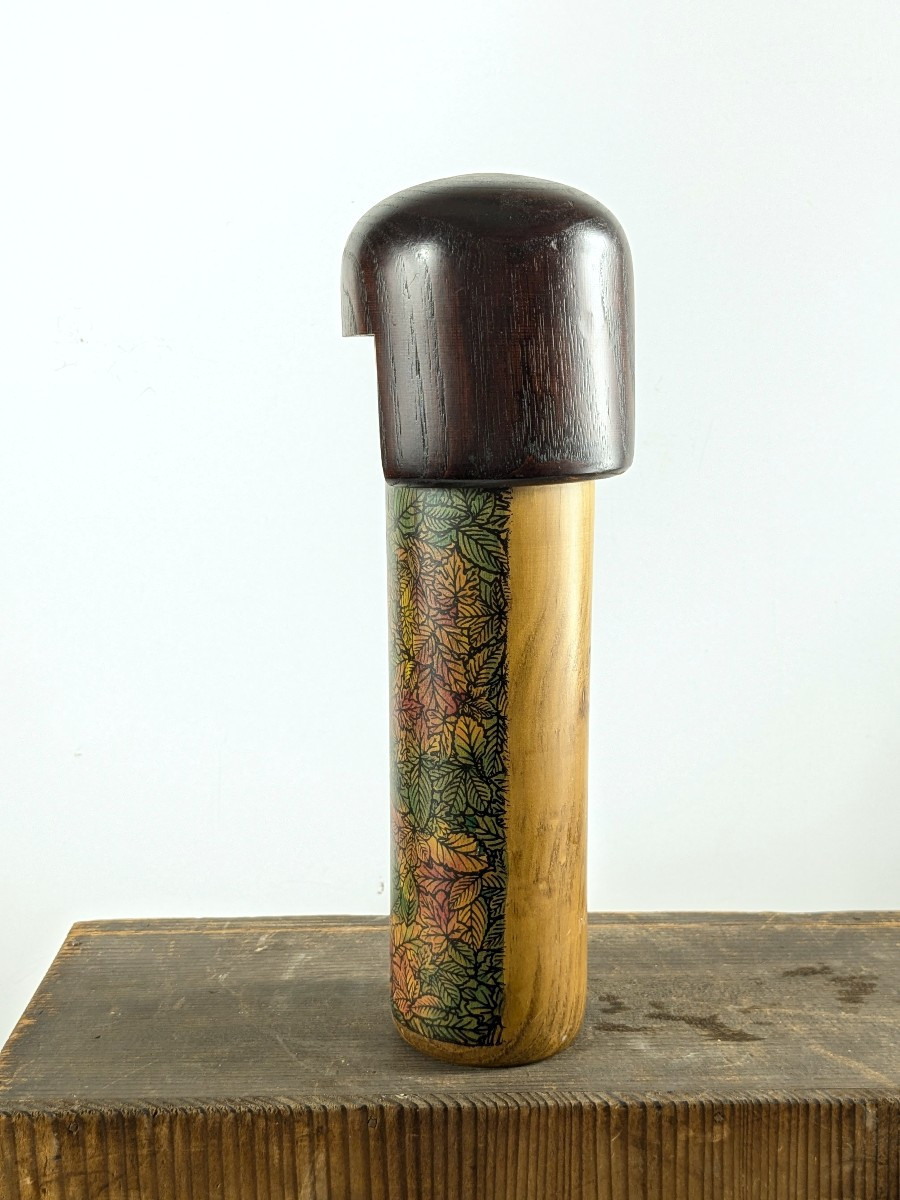 Kokeshi modéle feuilles d' Automne - O. Usaburo circa 1970 / hama1024 5-photo-4