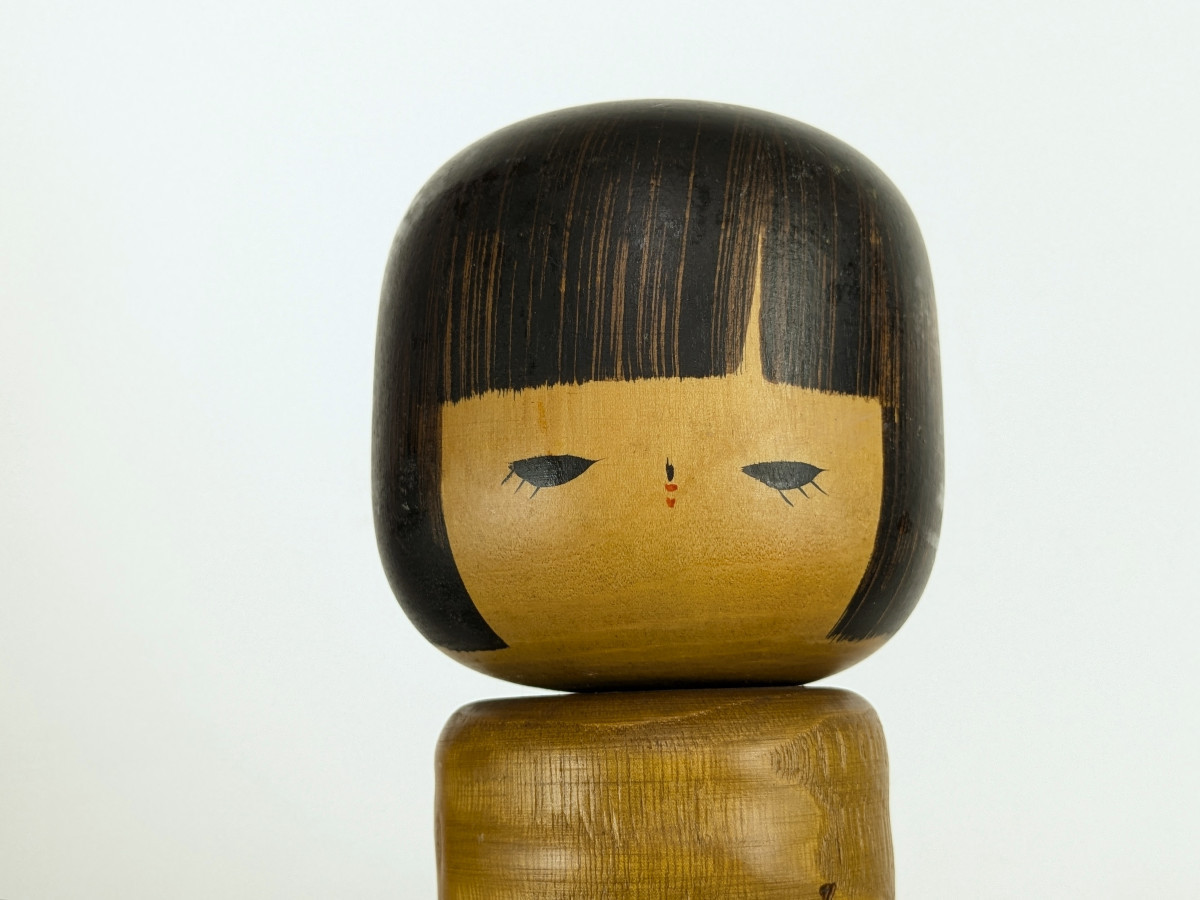 Kokeshi mod&eacute;le feuilles d&#039; Automne - O. Usaburo circa 1970 /n&deg;2 ham 04 10 23 -photo-2