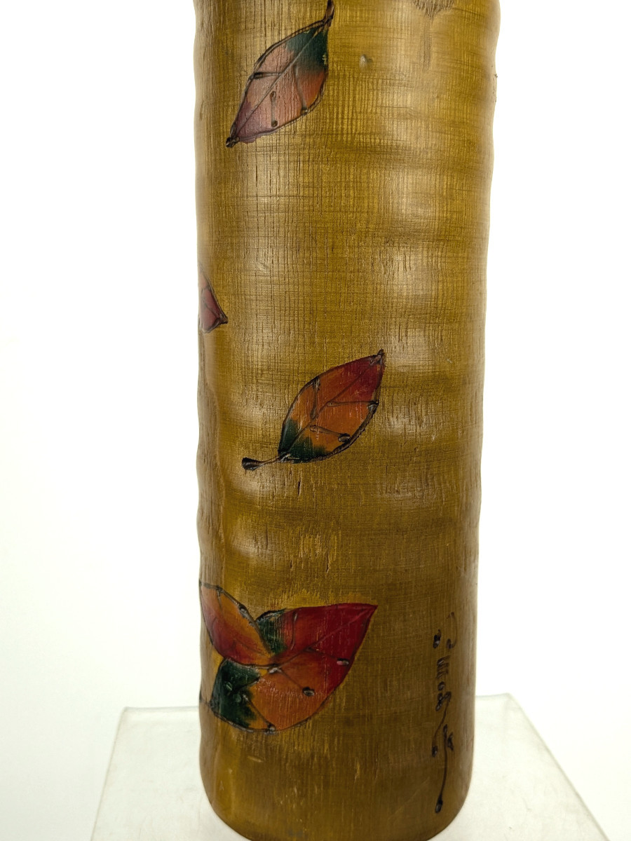 Kokeshi mod&eacute;le feuilles d&#039; Automne - O. Usaburo circa 1970 /n&deg;2 ham 04 10 23 -photo-5