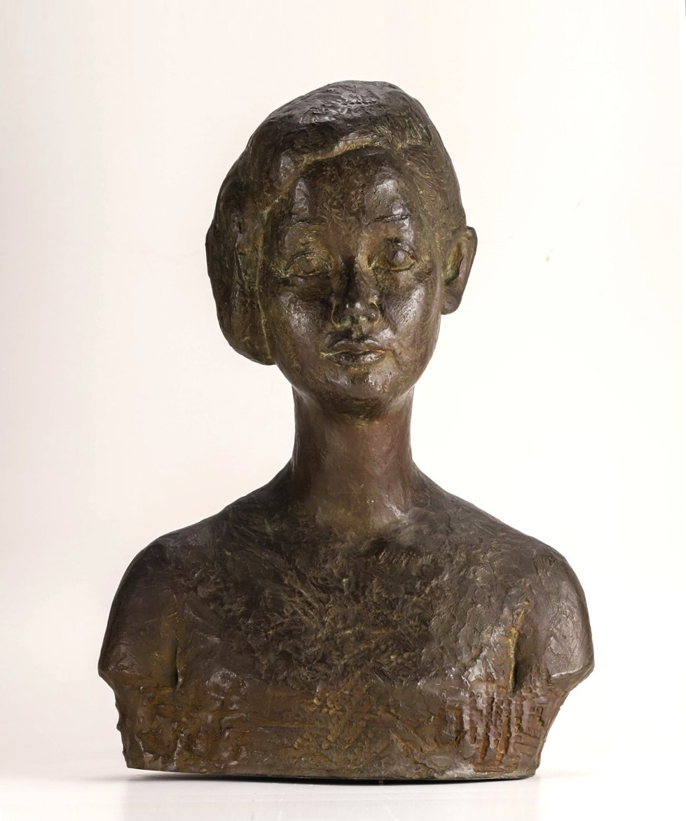 Buste de jeune femme - bronze 60cm circa 1950 par Tsutomo UEKI 1913-2003-photo-2