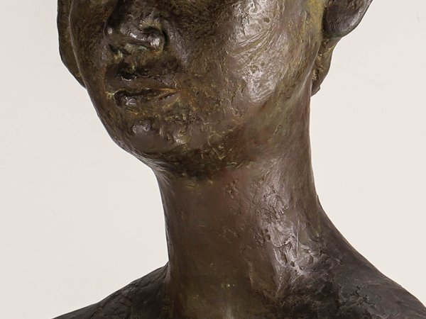 Buste de jeune femme - bronze 60cm circa 1950 par Tsutomo UEKI 1913-2003-photo-1