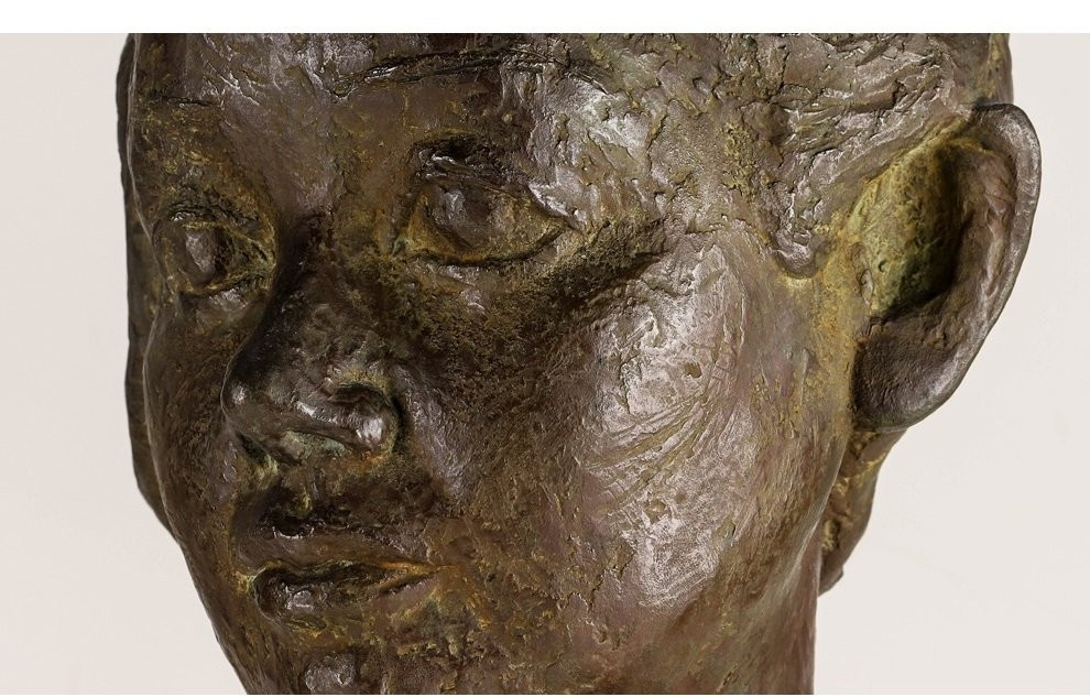 Buste de jeune femme - bronze 60cm circa 1950 par Tsutomo UEKI 1913-2003-photo-2