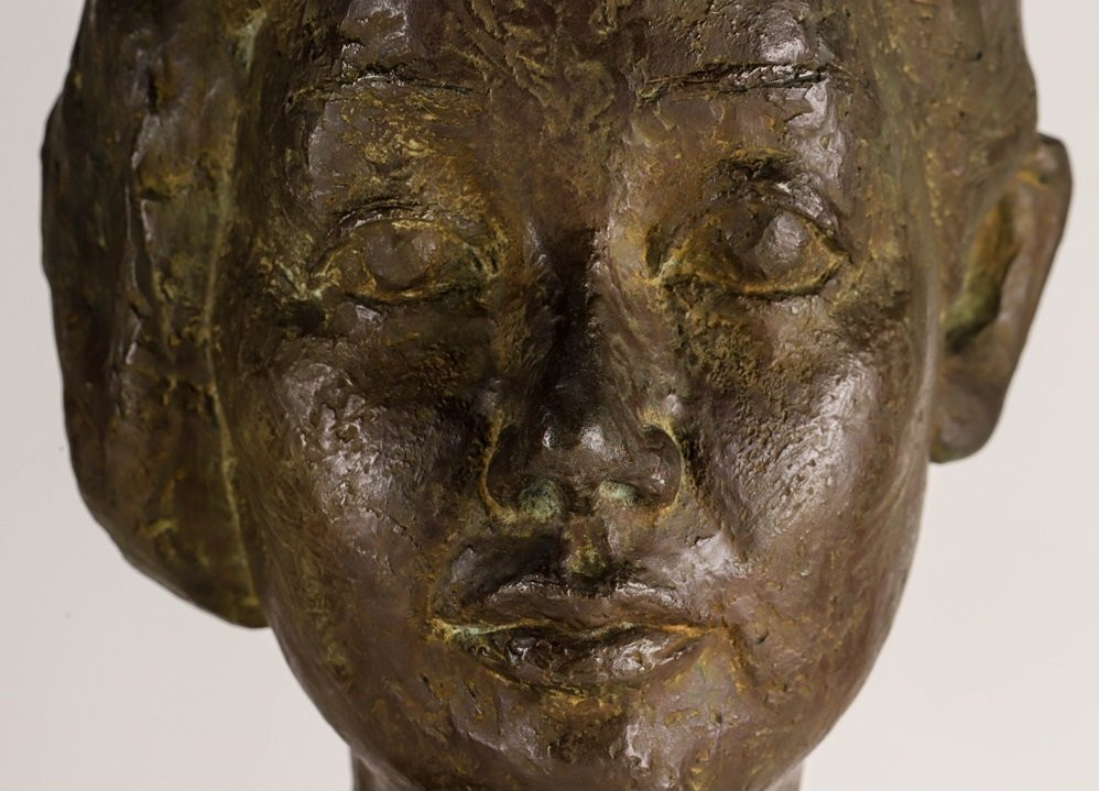 Buste de jeune femme - bronze 60cm circa 1950 par Tsutomo UEKI 1913-2003-photo-4