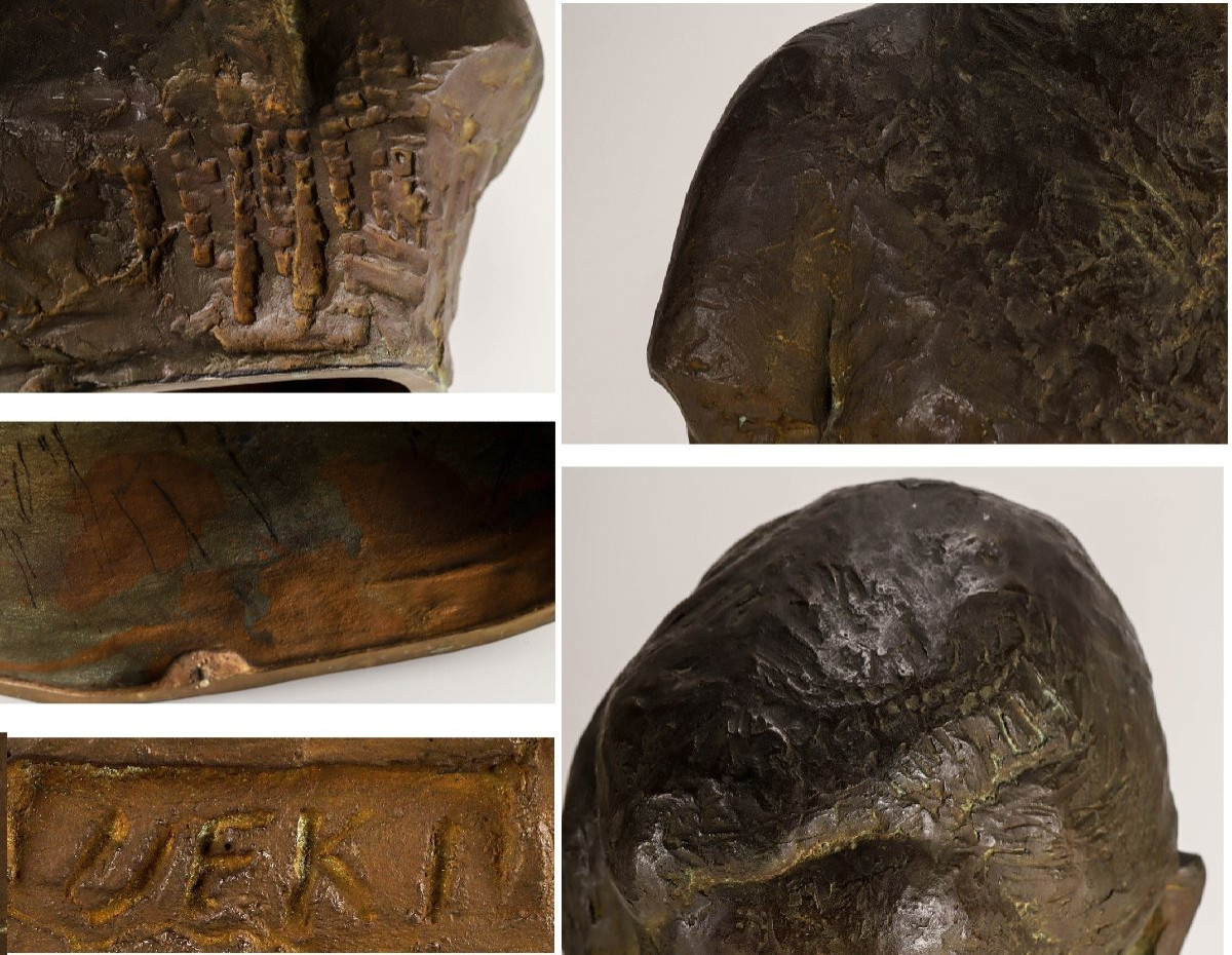Buste de jeune femme - bronze 60cm circa 1950 par Tsutomo UEKI 1913-2003-photo-7