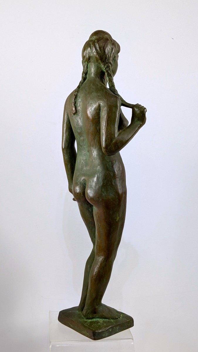 Nude With Braid - Bronze 1950 - Danji Seto 1905-1990 #614-photo-1