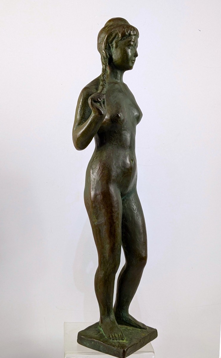 Nude With Braid - Bronze 1950 - Danji Seto 1905-1990 #614-photo-2