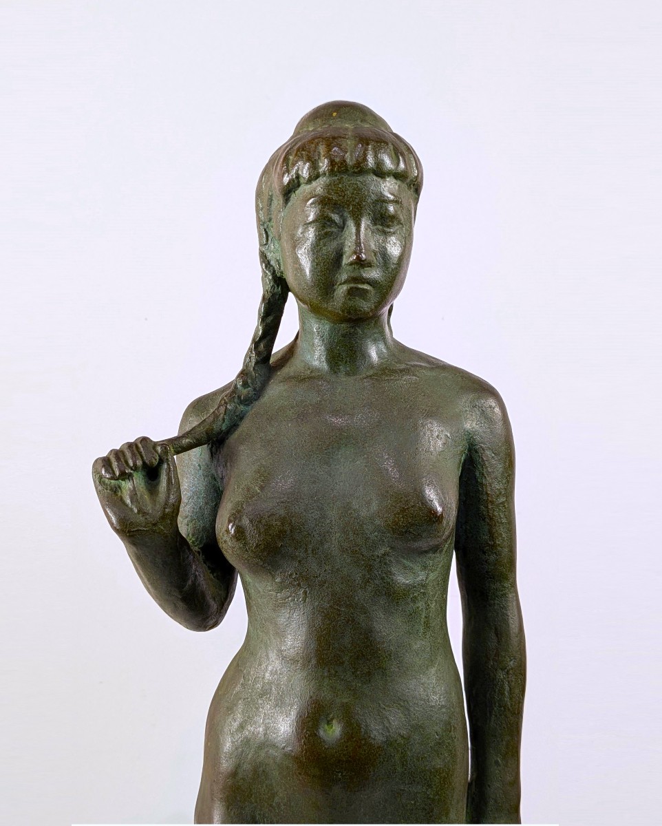 Nude With Braid - Bronze 1950 - Danji Seto 1905-1990 #614-photo-3
