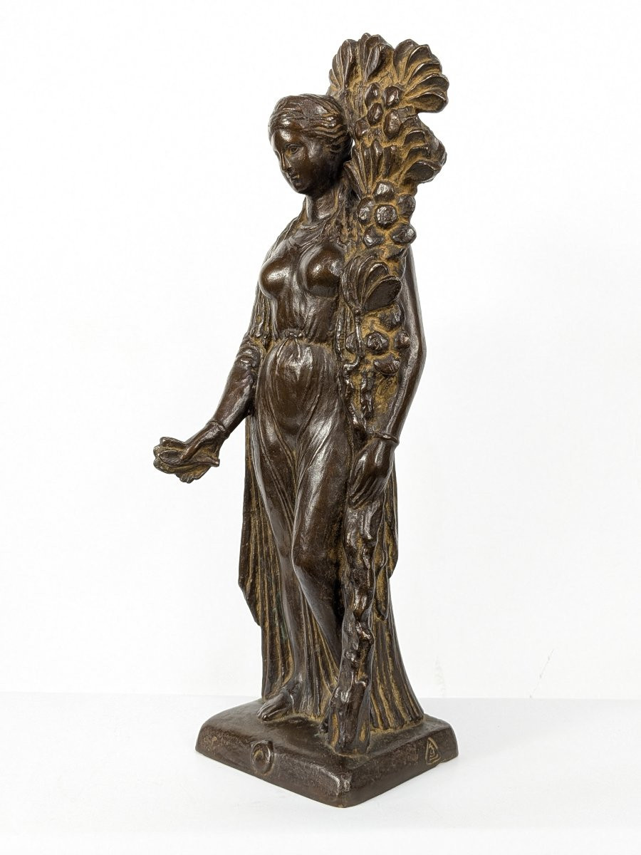 The Goddess Flora Bronze Of Greco-buddhist Spirit Dated 1956 #616-photo-3