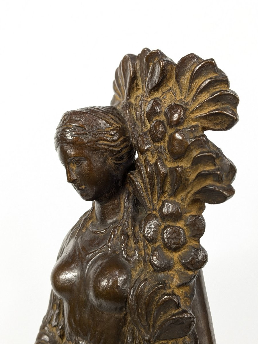The Goddess Flora Bronze Of Greco-buddhist Spirit Dated 1956 #616-photo-4
