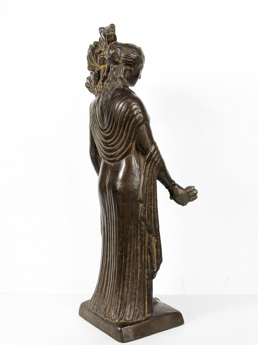 The Goddess Flora Bronze Of Greco-buddhist Spirit Dated 1956 #616-photo-4