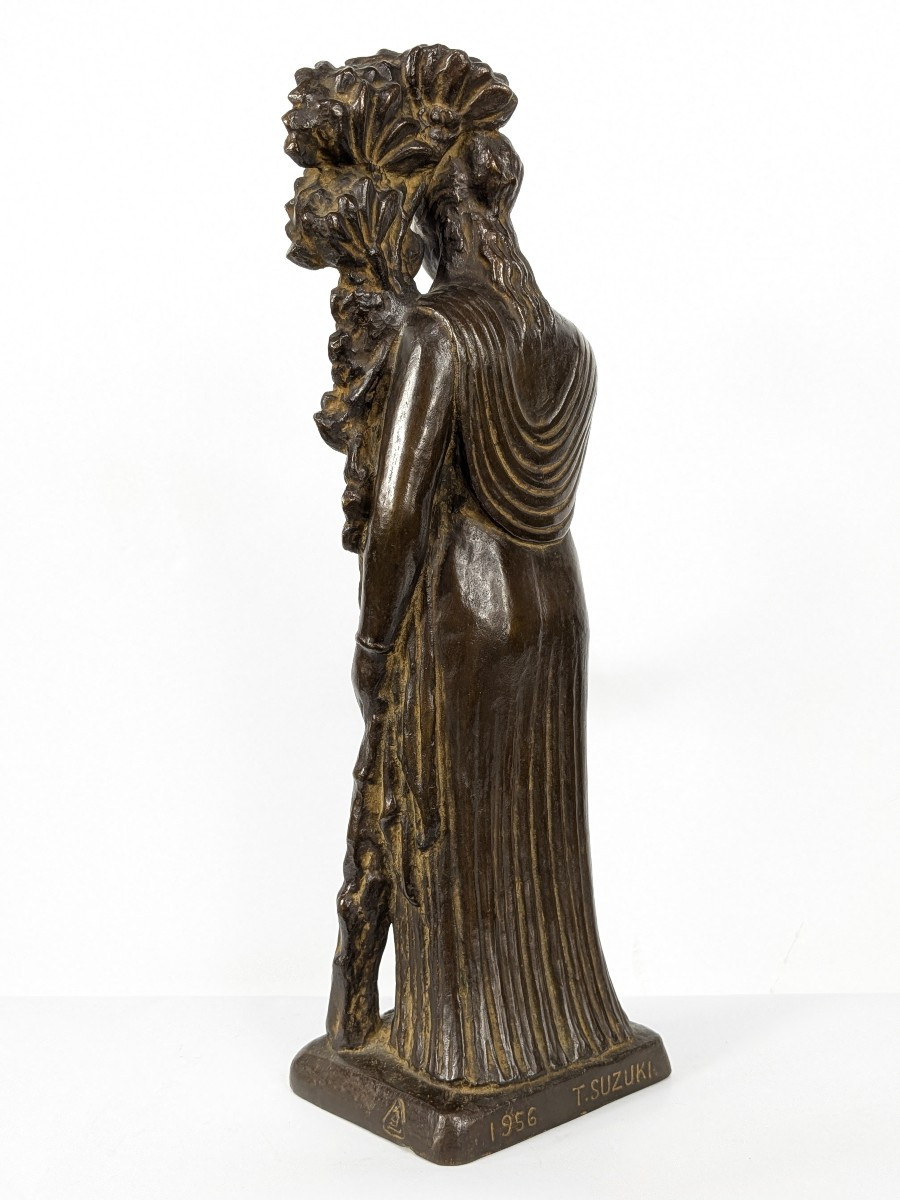The Goddess Flora Bronze Of Greco-buddhist Spirit Dated 1956 #616-photo-5