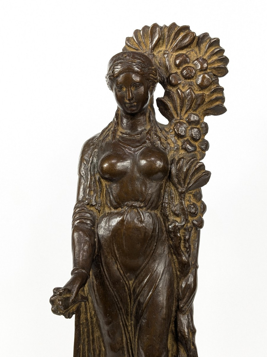 The Goddess Flora Bronze Of Greco-buddhist Spirit Dated 1956 #616-photo-6